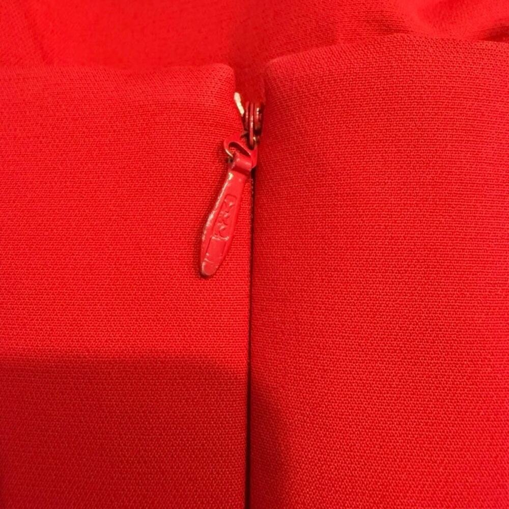 Helsa The S Curve Dress With Bow in Lipstick Red, Size XS - Picture 8 of 9